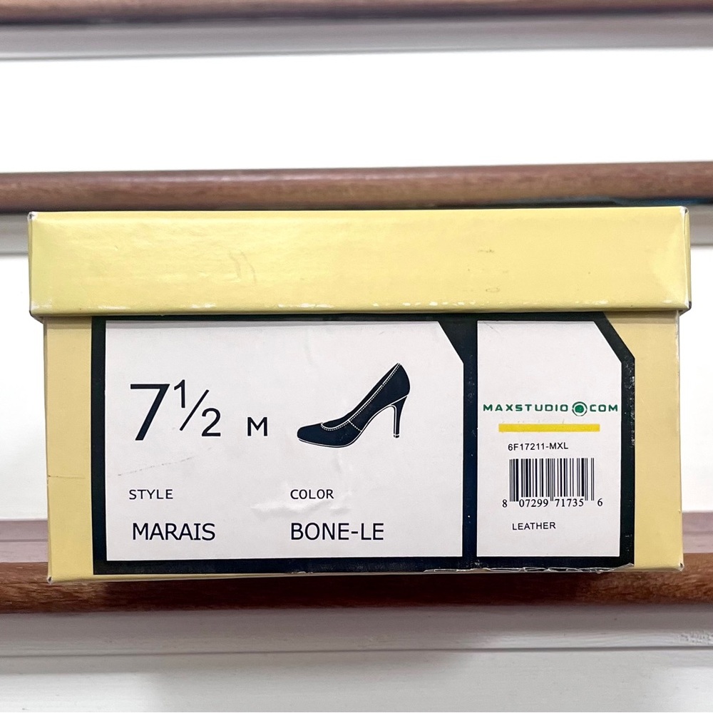 Max Studio Bone 3” Leather Heels - Picture 3 of 6